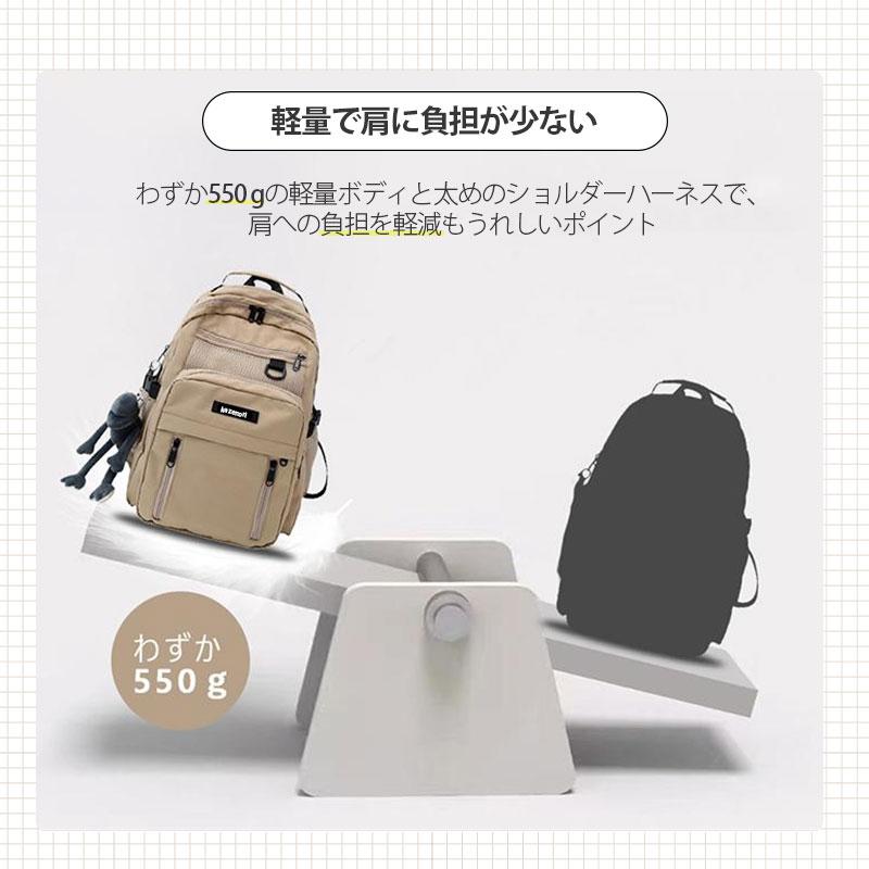 リュック レディース メンズ リュックサック バックパック 多収納 ナイロン 大容量 撥水 超軽量 カップル 防水 a4 通学 通勤 旅行 学生 おしゃれ - 画像 (7)